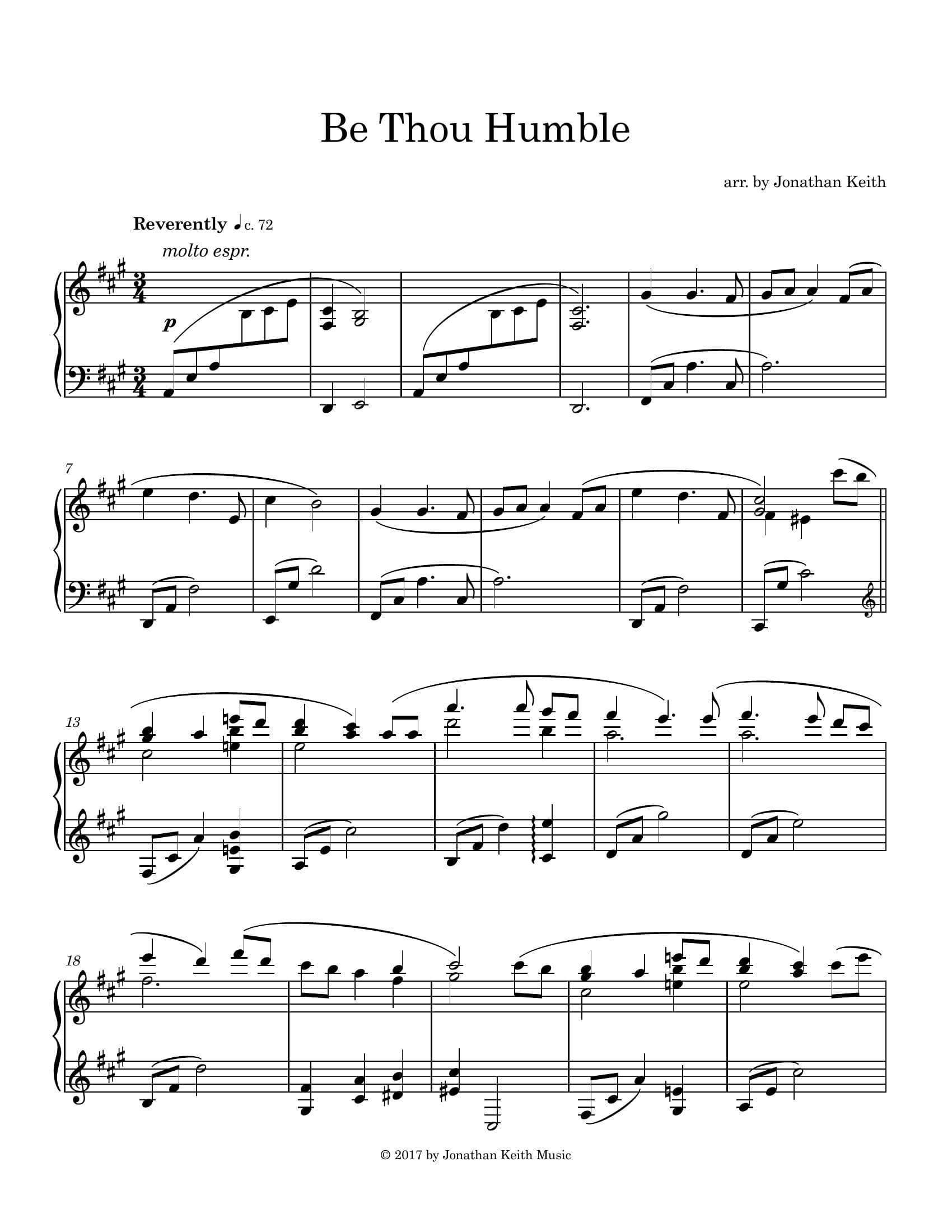 Be Thou Humble — Sheet Music
